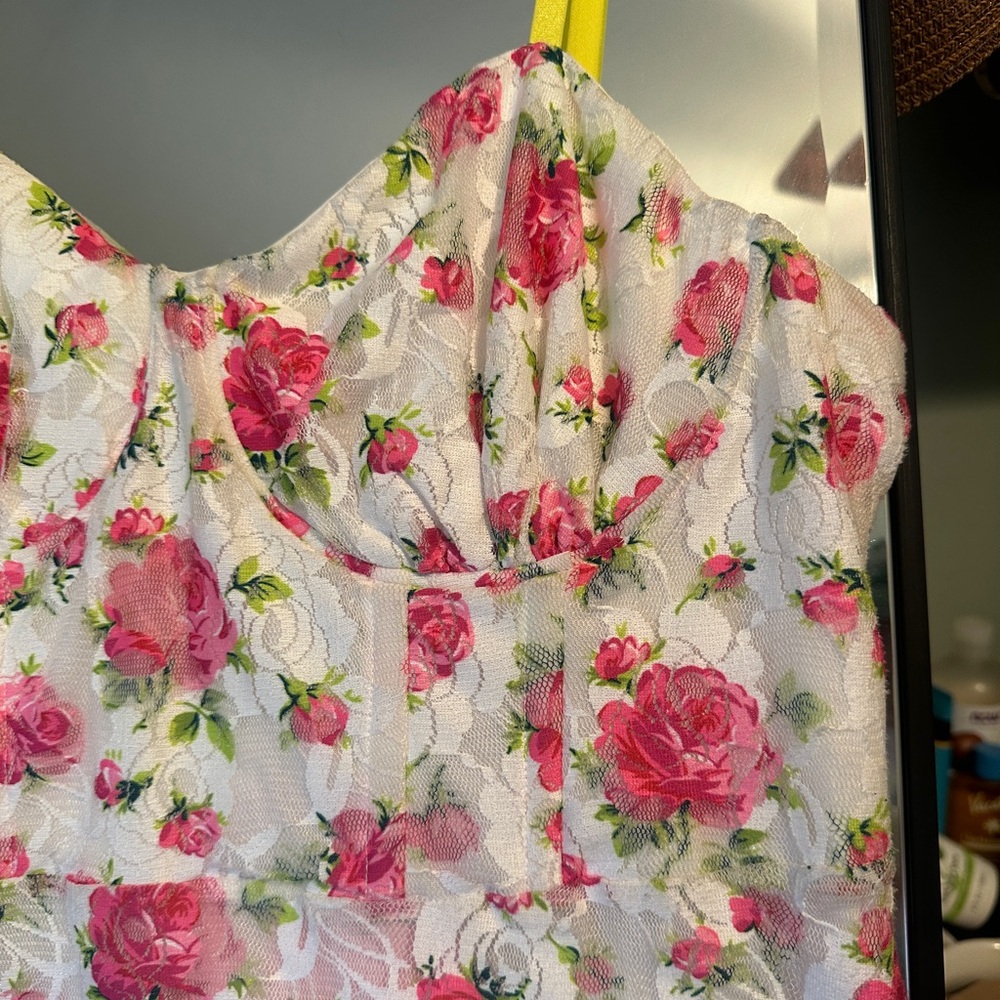 NWT Betsey Johnson Ali White Pink Mini Dress - Picture 3 of 13
